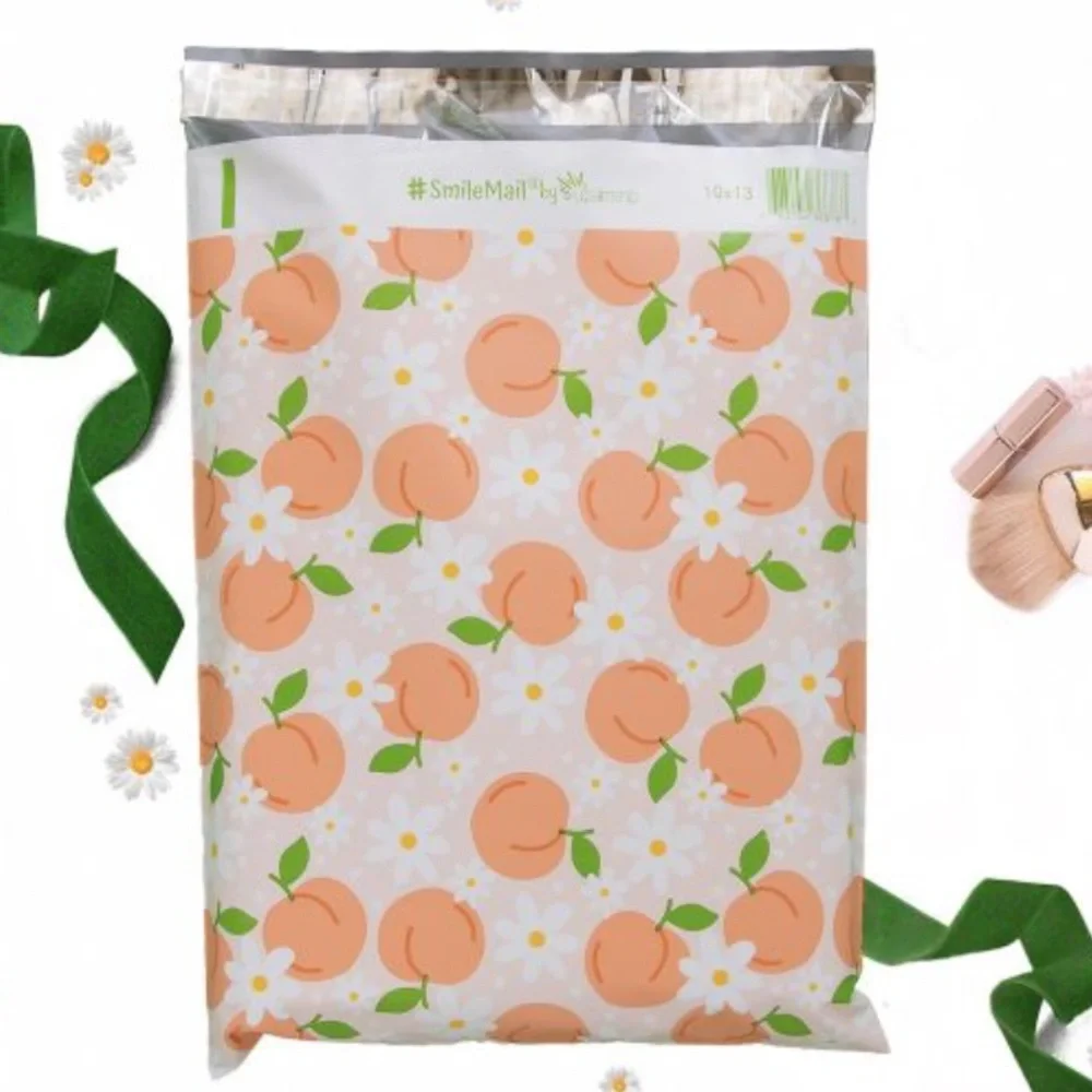 🍑10 XL Summer Peach Floral Poly Mailers 14 x 19 inch 🍑